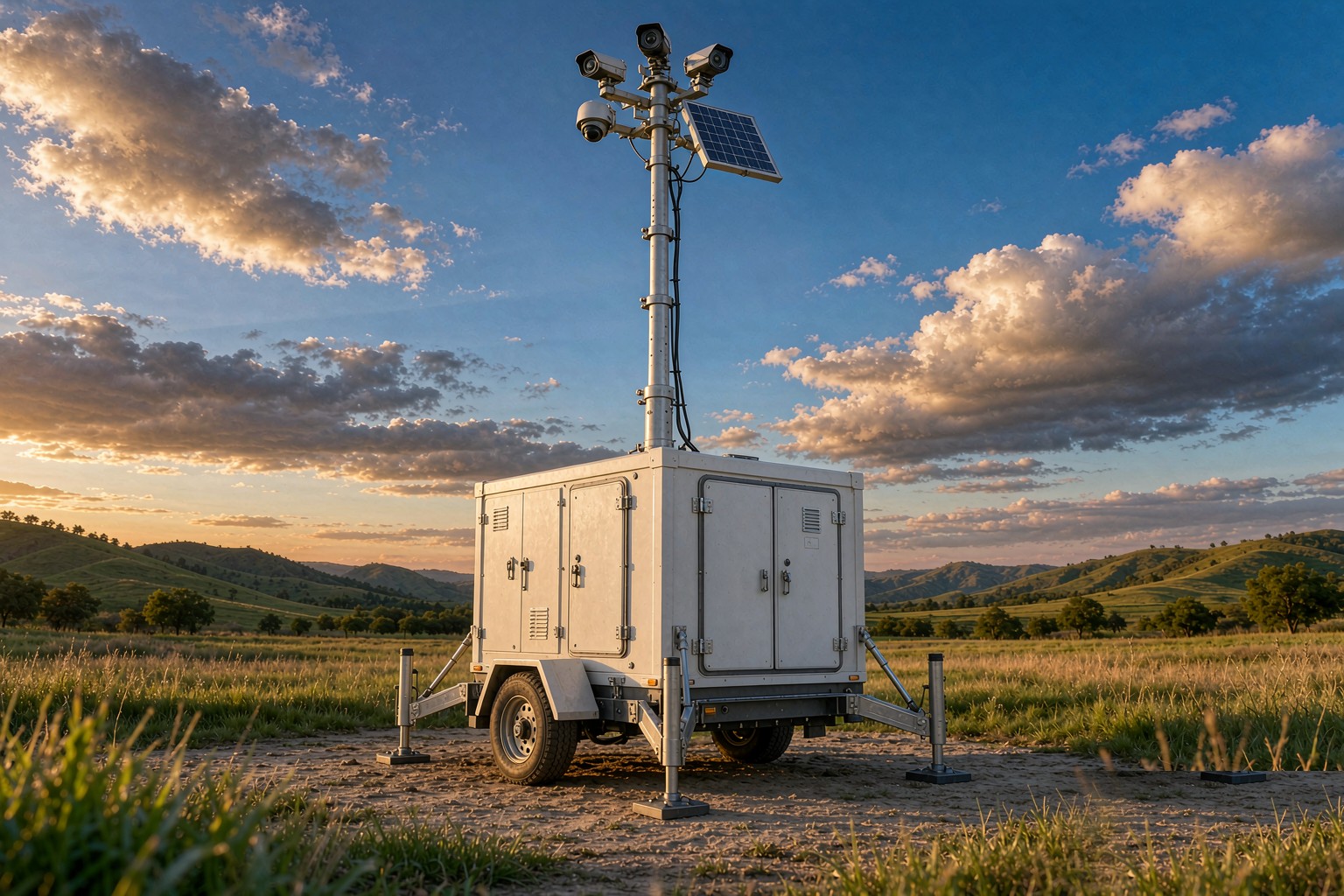 Outdoor mobile surveillance CCTV tower Outdoor mobile surveillance CCTV tower