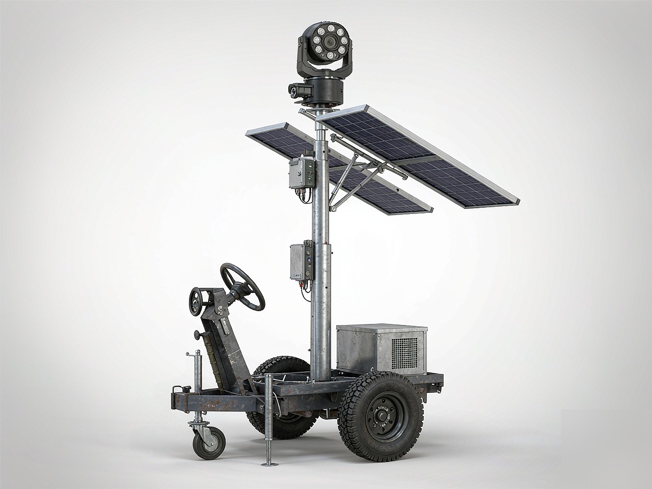 Solar CCTV Surveillance Trailer MO-T200 — Mobile Light Tower Manufacturer Solar CCTV Surveillance Trailer MO-T200 — Mobile Light Tower Manufacturer